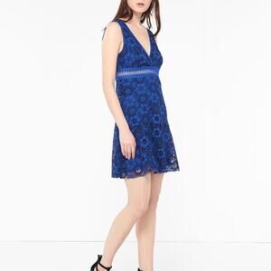 Sandro Bella Blue Egyptian Lace Sheath Dress